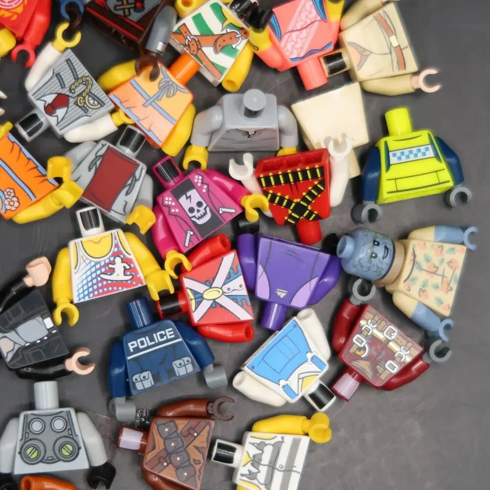 Lego Minifigure Torsos Assorted Lot Of 50 Minifigs Incomplete For Parts / Repair